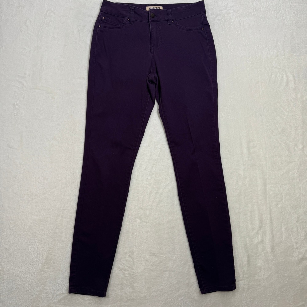 Blue Spice Pants Womens 3 Purple Skinny Mid Rise Stretch Twill 5-Pocket Tapered